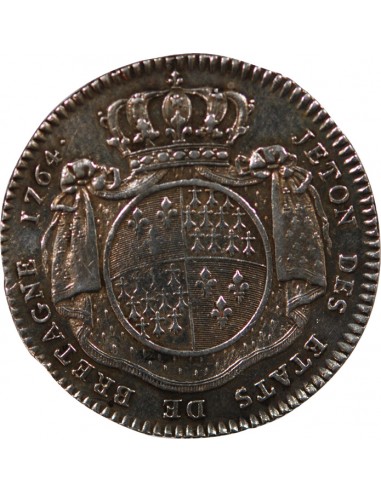 ETATS DE BRETAGNE, LOUIS XV – JETON ARGENT 1764 RENNES Daniel 115