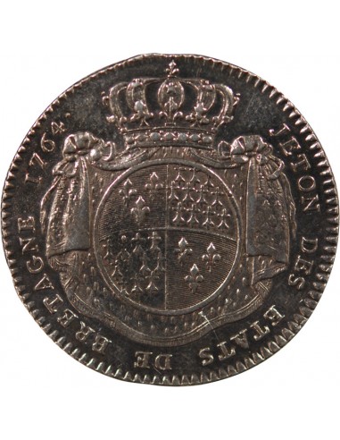 ETATS DE BRETAGNE, LOUIS XV – JETON ARGENT 1764 RENNES Daniel 115