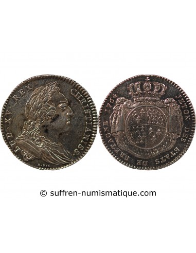 ETATS DE BRETAGNE, LOUIS XV – JETON ARGENT 1764 RENNES Daniel 115