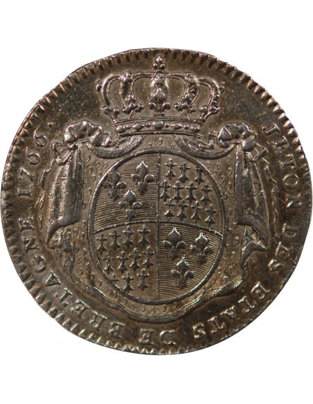 ETATS DE BRETAGNE, LOUIS XV – JETON ARGENT 1764 RENNES Daniel 115