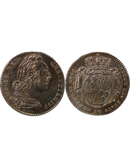 ETATS DE BRETAGNE, LOUIS XV – JETON ARGENT 1764 RENNES Daniel 115