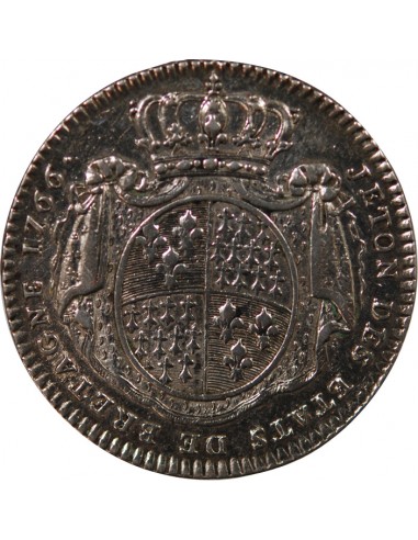 ETATS DE BRETAGNE, LOUIS XV – JETON ARGENT 1766 RENNES Daniel 117