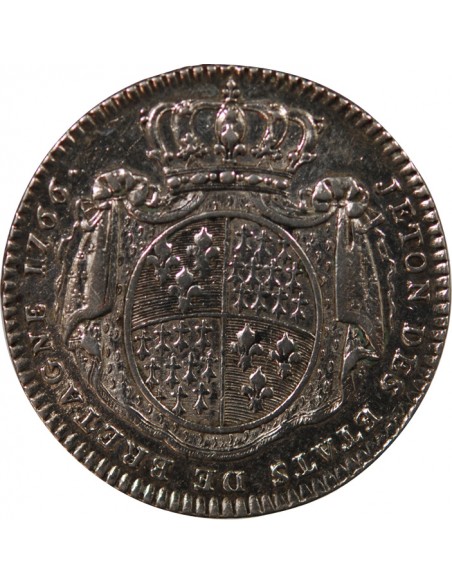 ETATS DE BRETAGNE, LOUIS XV – JETON ARGENT 1766 RENNES Daniel 117