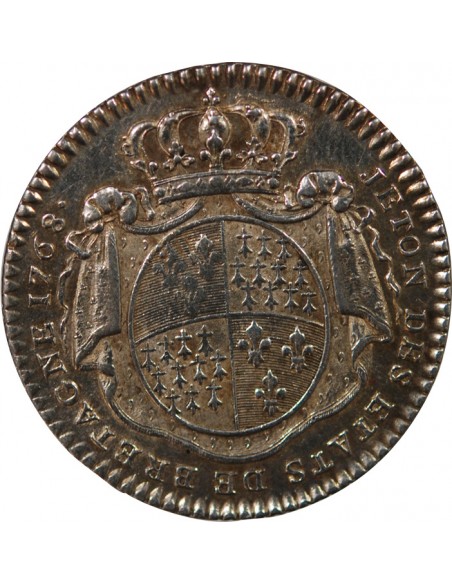 ETATS DE BRETAGNE, LOUIS XV – JETON ARGENT 1768 RENNES Daniel 118