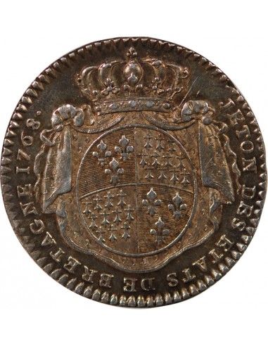 ETATS DE BRETAGNE, LOUIS XV – JETON ARGENT 1768 RENNES Daniel 119
