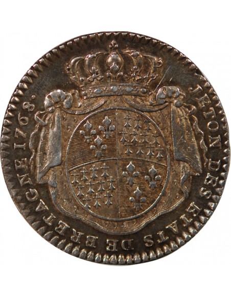 ETATS DE BRETAGNE, LOUIS XV – JETON ARGENT 1768 RENNES Daniel 119