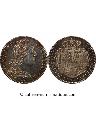 ETATS DE BRETAGNE, LOUIS XV – JETON ARGENT 1768 RENNES Daniel 119