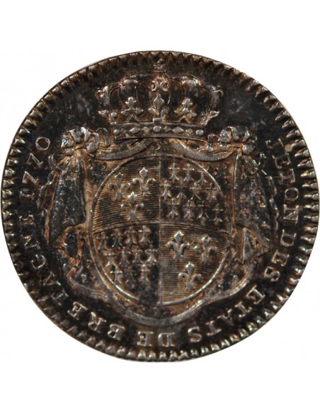 ETATS DE BRETAGNE, LOUIS XV – JETON ARGENT 1768 RENNES Daniel 119