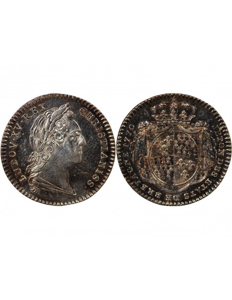 ETATS DE BRETAGNE, LOUIS XV – JETON ARGENT 1768 RENNES Daniel 119