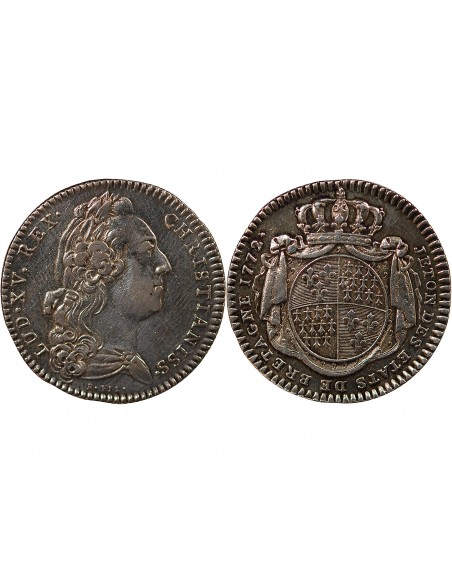 ETATS DE BRETAGNE, LOUIS XV – JETON ARGENT 1772 MORLAIX Daniel 121