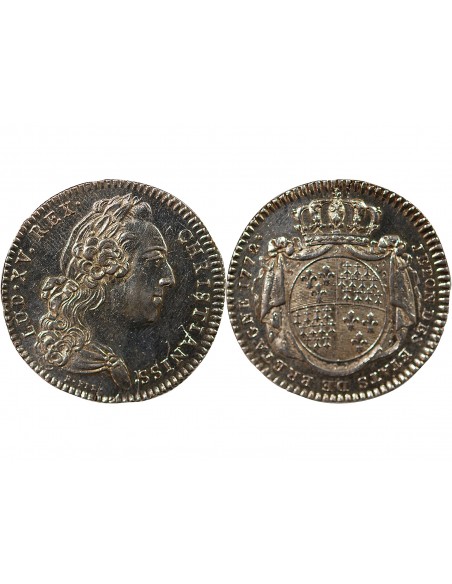 ETATS DE BRETAGNE, LOUIS XV – JETON ARGENT 1772 MORLAIX Daniel 121