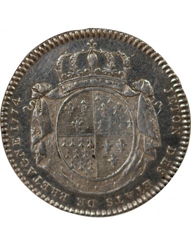 ETATS DE BRETAGNE, LOUIS XVI – JETON ARGENT 1774 RENNES Daniel 123