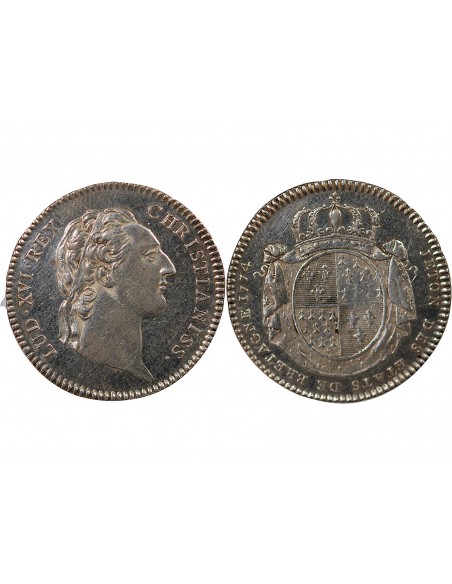 ETATS DE BRETAGNE, LOUIS XVI – JETON ARGENT 1774 RENNES Daniel 123