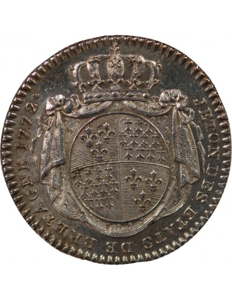 ETATS DE BRETAGNE, LOUIS XV – JETON ARGENT 1772 MORLAIX Daniel 121