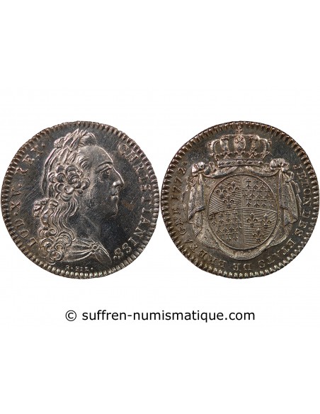 ETATS DE BRETAGNE, LOUIS XV – JETON ARGENT 1772 MORLAIX Daniel 121