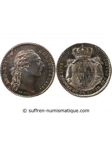 ETATS DE BRETAGNE, LOUIS XVI – JETON ARGENT 1776 RENNES Daniel 124