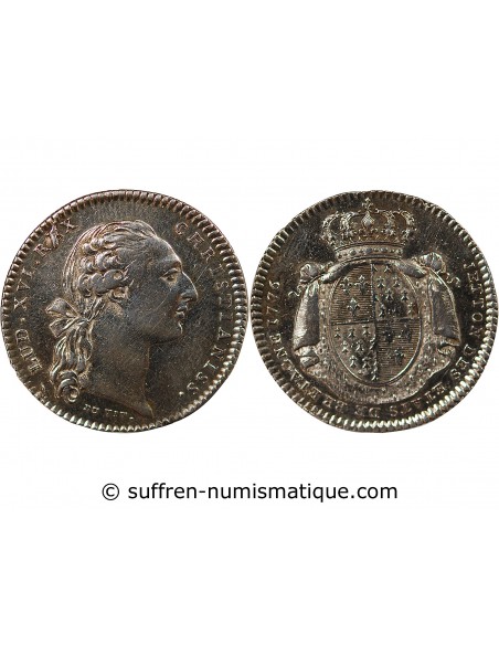 ETATS DE BRETAGNE, LOUIS XVI – JETON ARGENT 1776 RENNES Daniel 124