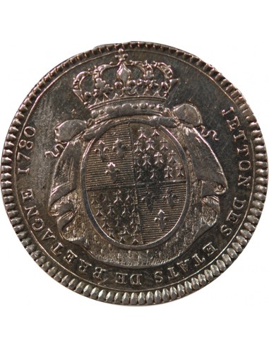 ETATS DE BRETAGNE, LOUIS XVI – JETON ARGENT 1780 RENNES Daniel 127