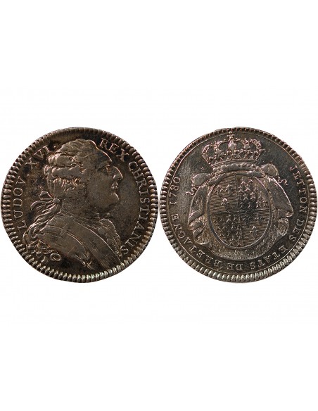 ETATS DE BRETAGNE, LOUIS XVI – JETON ARGENT 1780 RENNES Daniel 127