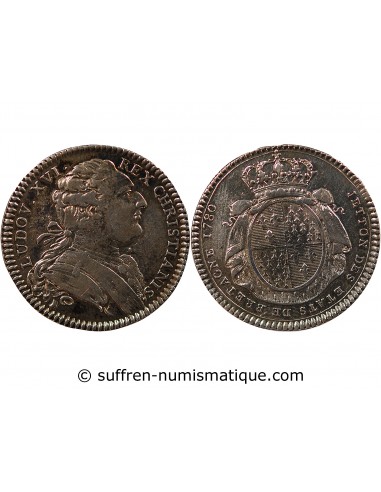 ETATS DE BRETAGNE, LOUIS XVI – JETON ARGENT 1780 RENNES Daniel 127