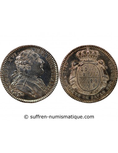 ETATS DE BRETAGNE, LOUIS XVI – JETON ARGENT 1780 RENNES Daniel 128