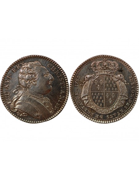 Louis XVI 1 jeton Argent 1782 9 Rennes