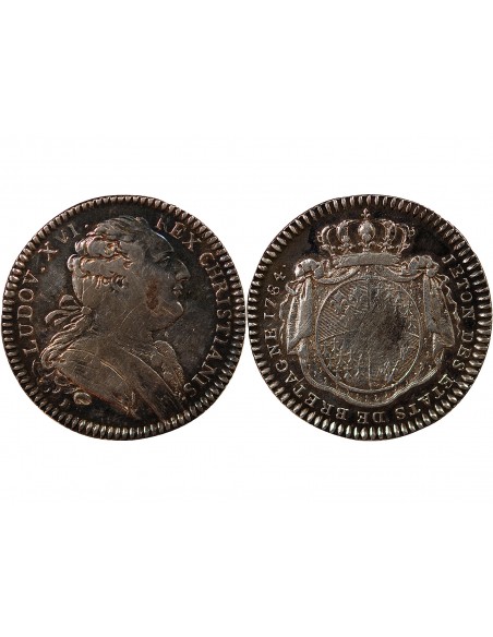 ETATS DE BRETAGNE, LOUIS XVI – JETON ARGENT 1784 RENNES Daniel 130