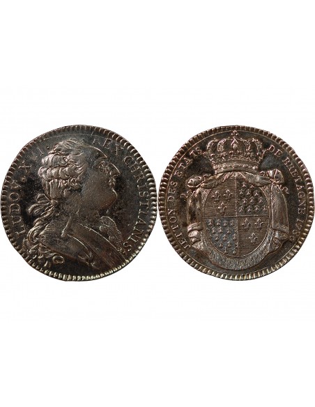 ETATS DE BRETAGNE, LOUIS XVI – JETON ARGENT 1786 RENNES Daniel 135
