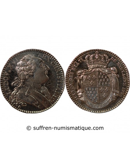 ETATS DE BRETAGNE, LOUIS XVI – JETON ARGENT 1786 RENNES Daniel 135