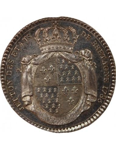 ETATS DE BRETAGNE, LOUIS XVI – JETON ARGENT 1786 RENNES Daniel 136