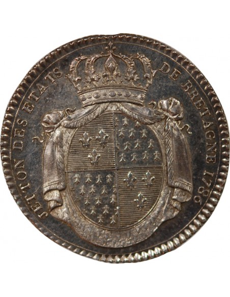 ETATS DE BRETAGNE, LOUIS XVI – JETON ARGENT 1786 RENNES Daniel 136