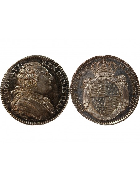 ETATS DE BRETAGNE, LOUIS XVI – JETON ARGENT 1786 RENNES Daniel 136