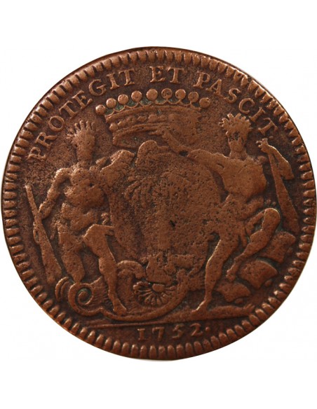 MAIRE DE NANTES, MATHURIN BELLABRE - JETON CUIVRE 1748-1754
