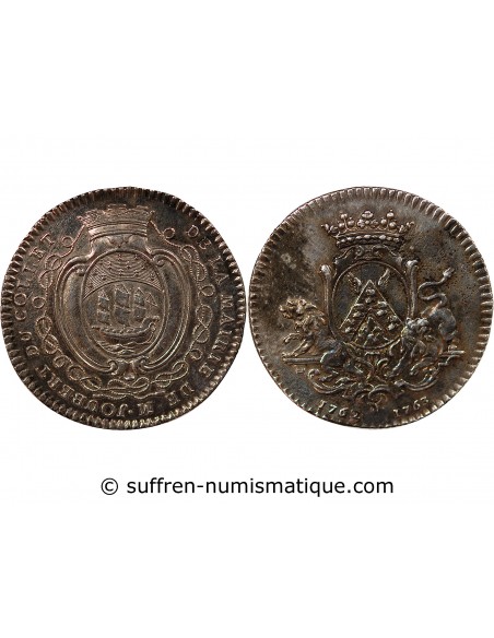 MAIRE DE NANTES - JETON ARGENT 1762-1763 "Joubert du Collet"