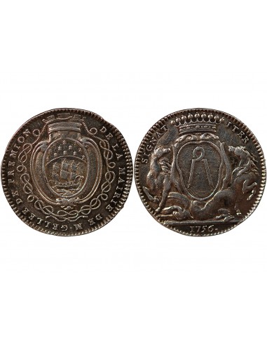 MAIRE DE NANTES, JEAN-BAPTISTE GELLÉE DE PREMION – JETON ARGENT 1756