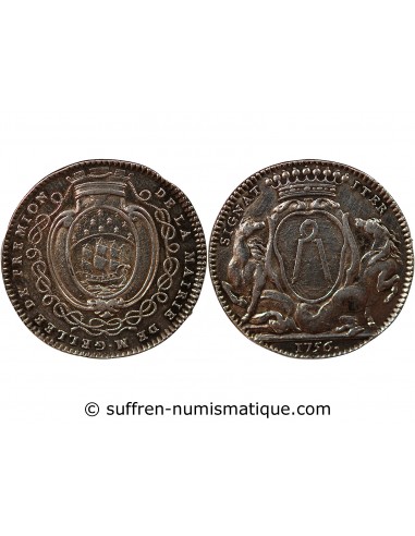 MAIRE DE NANTES, JEAN-BAPTISTE GELLÉE DE PREMION – JETON ARGENT 1756