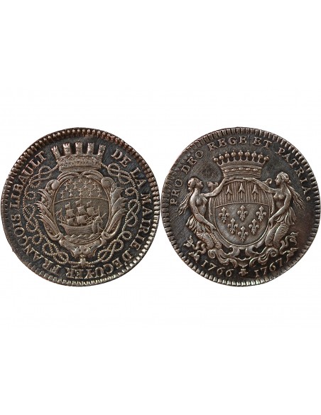 MAIRE DE NANTES, FRANCOIS LIBAULT – JETON ARGENT 1767