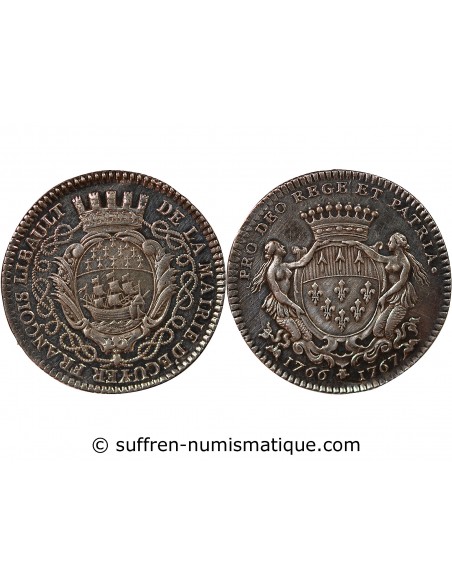 MAIRE DE NANTES, FRANCOIS LIBAULT – JETON ARGENT 1767