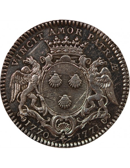 MAIRE DE NANTES, PHILIPPE VINCENT ROGER, SEIGNEUR DE LA MOUCHETIERE – JETON ARGENT 1771