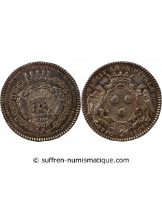 MAIRE DE NANTES, PHILIPPE VINCENT ROGER, SEIGNEUR DE LA MOUCHETIERE – JETON ARGENT 1771