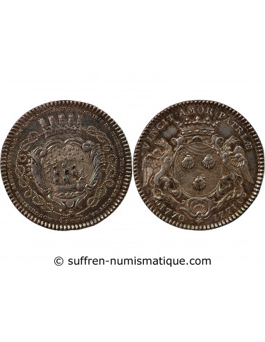 MAIRE DE NANTES, PHILIPPE VINCENT ROGER, SEIGNEUR DE LA MOUCHETIERE – JETON ARGENT 1771