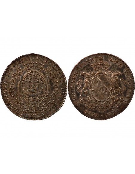 MAIRE DE NANTES, PIERRE DE LA VILLE DE CHAMBARDET – JETON ARGENT 1773
