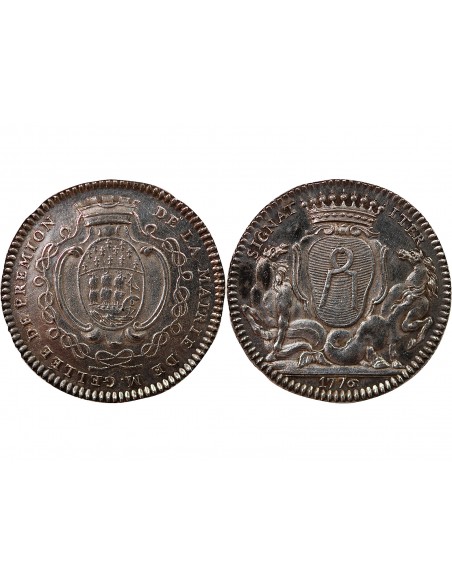 MAIRE DE NANTES, JEAN-BAPTISTE GELLÉE DE PREMION – JETON ARGENT 1776