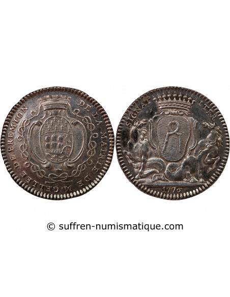 MAIRE DE NANTES, JEAN-BAPTISTE GELLÉE DE PREMION – JETON ARGENT 1776