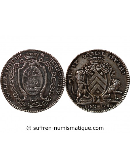 MAIRE DE NANTES, JEAN-JACQUES BERROUETTE – JETON ARGENT 1783
