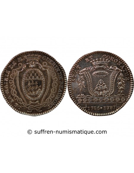 MAIRE DE NANTES, GUERIN DE BEAUMONT – JETON ARGENT 1787
