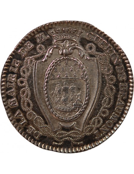 MAIRE DE NANTES, GUERIN DE BEAUMONT – JETON ARGENT 1787