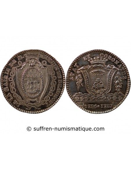 MAIRE DE NANTES, GUERIN DE BEAUMONT – JETON ARGENT 1787