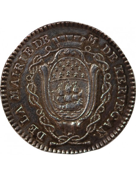MAIRE DE NANTES, CHRISTOPHE CLAIR DANYEL DE KERVEGAN – JETON ARGENT 1790