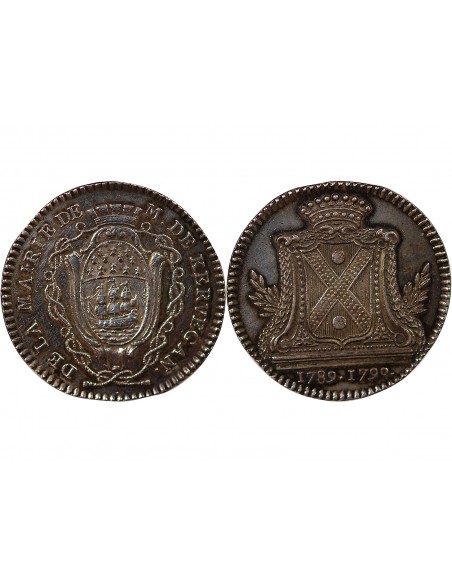 MAIRE DE NANTES, CHRISTOPHE CLAIR DANYEL DE KERVEGAN – JETON ARGENT 1790